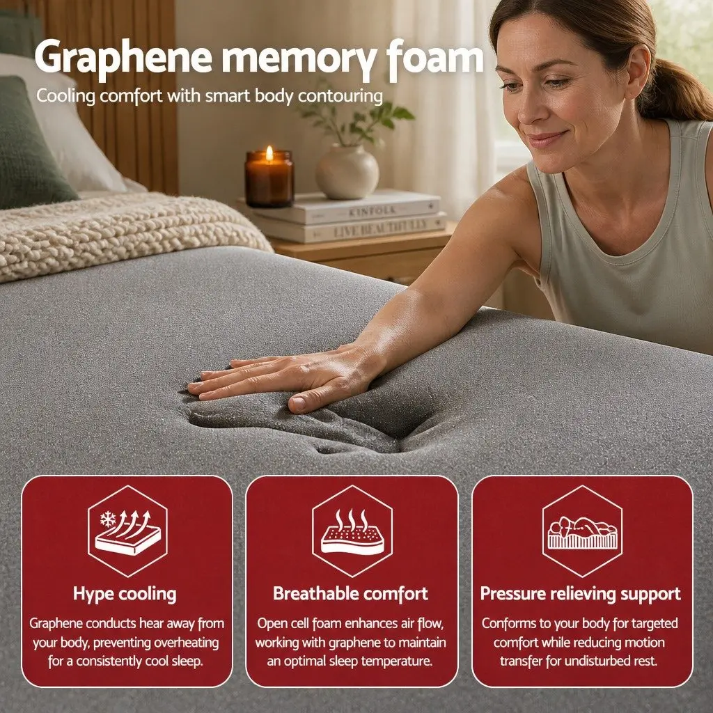 Euro Top Single Mattress with Graphene Foam 35cm