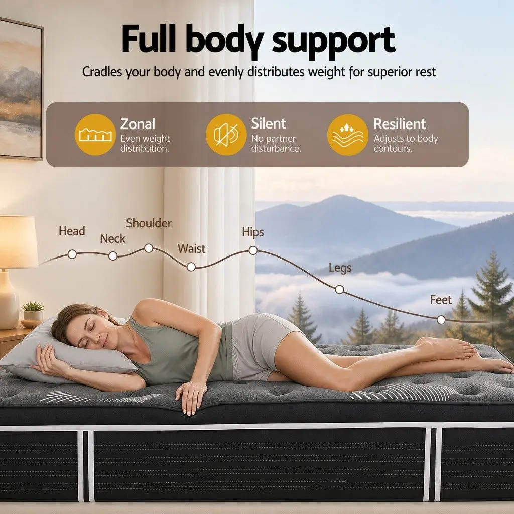 Euro Top Single Mattress with Graphene Foam 35cm
