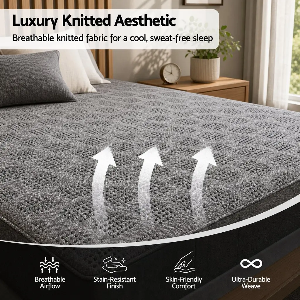 King Single Mattress Grey Firm Dual Edge Support 26cm Pocket Spring Breathable