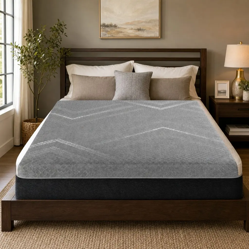 Double Mattress Grey Breathable Firm Support 26cm Pocket Spring Dual Edge Reinforcement