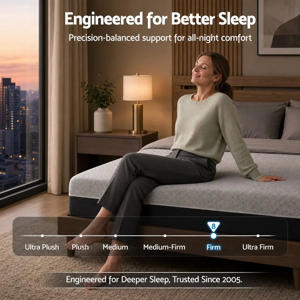 Double Mattress Grey Breathable Firm Support 26cm Pocket Spring Dual Edge Reinforcement