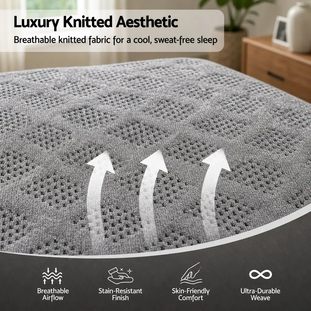 Double Mattress Grey Breathable Firm Support 26cm Pocket Spring Dual Edge Reinforcement