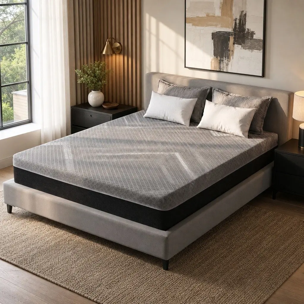 King Size Mattress Firm 26cm Pocket Spring Dark Grey
