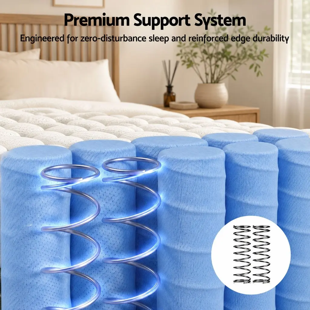 King Size Mattress Firm 26cm Pocket Spring Dark Grey