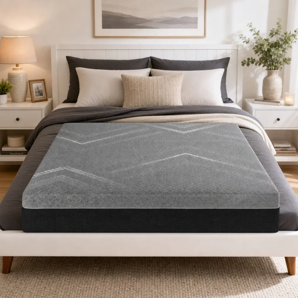 Queen Mattress Firm 26cm Pocket Spring Dual Edge Support Dark Grey Breathable