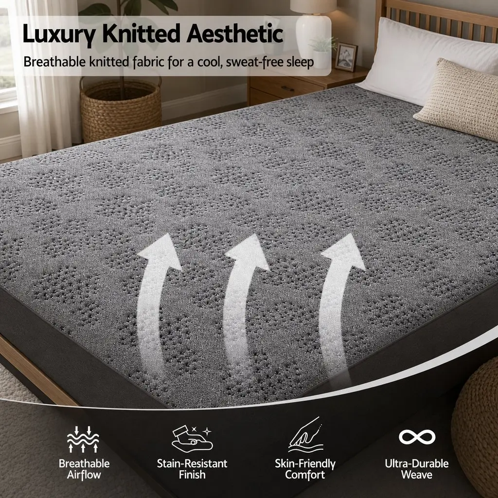 Queen Mattress Firm 26cm Pocket Spring Dual Edge Support Dark Grey Breathable
