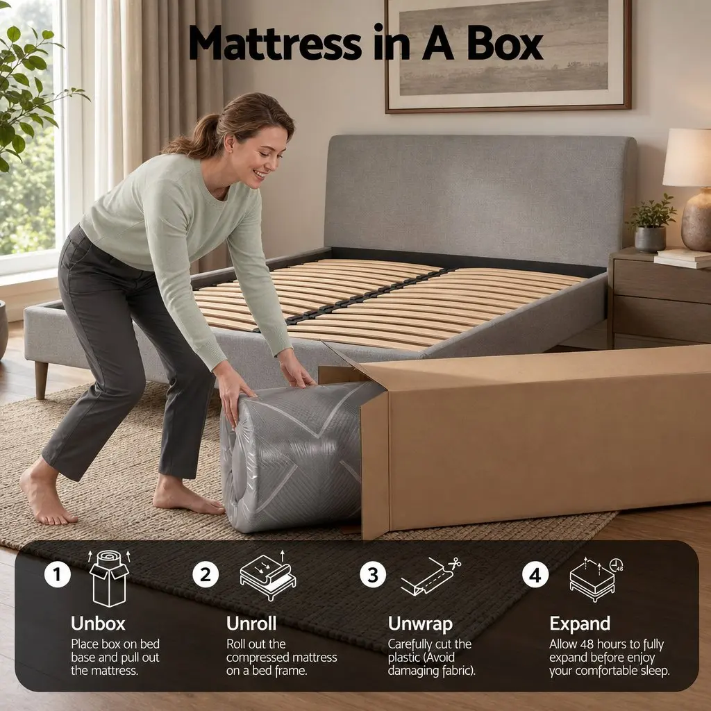Queen Mattress Firm 26cm Pocket Spring Dual Edge Support Dark Grey Breathable