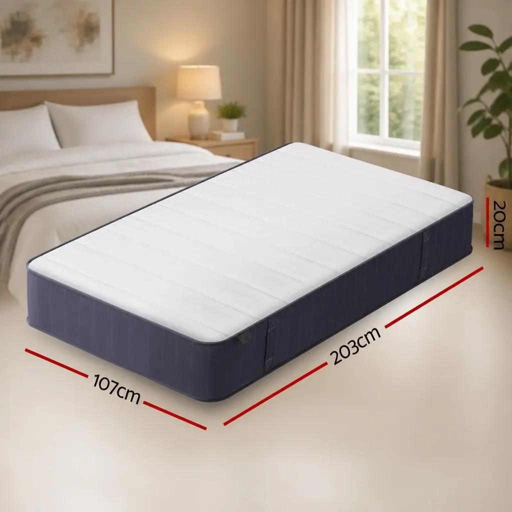 King Single Mattress Breathable Knitted Fabric 20cm Firm Support Pocket Spring