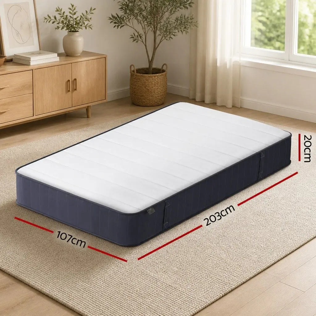 King Single Mattress Breathable Knitted Fabric 20cm Firm Support Pocket Spring