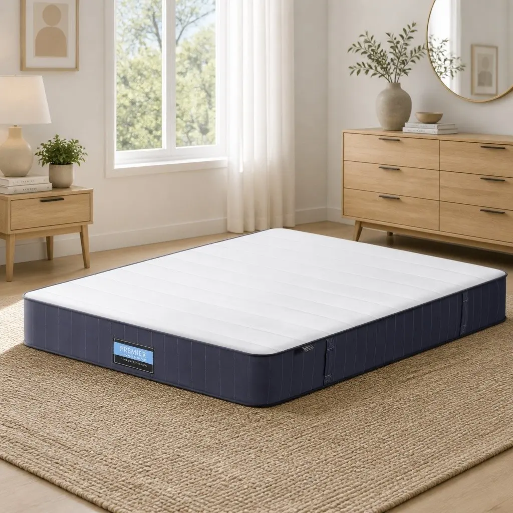 Double Mattress with 20cm Pocket Springs in White and Grey