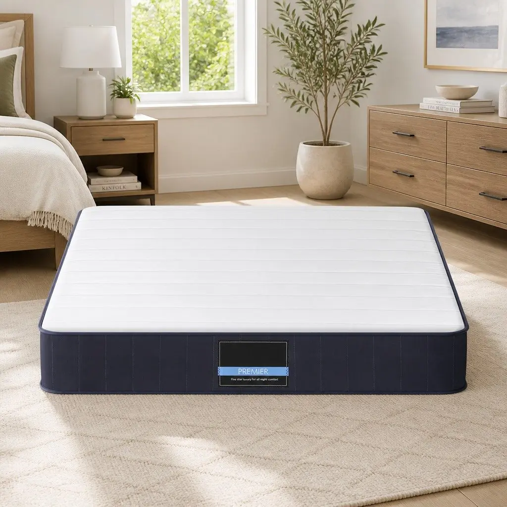 Double Mattress with 20cm Pocket Springs in White and Grey