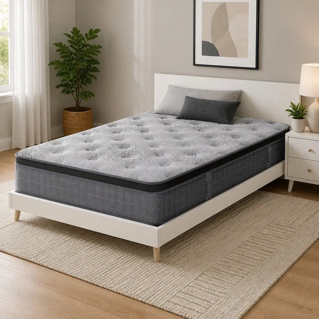 King Single Mattress Euro Top 26cm Natural Latex Foam Medium Firm Pocket Spring Support