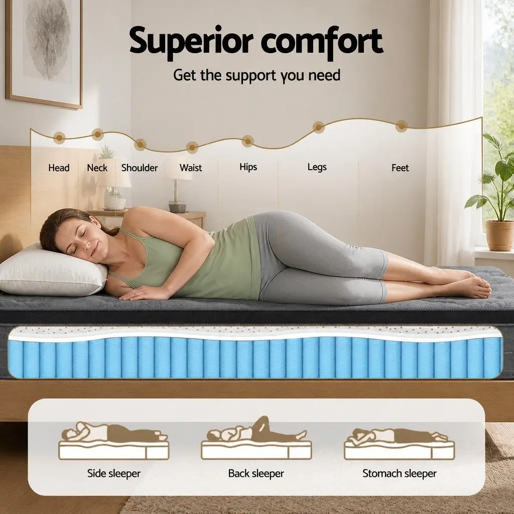 King Size Mattress 26cm Euro Top Latex Foam Pocket Spring