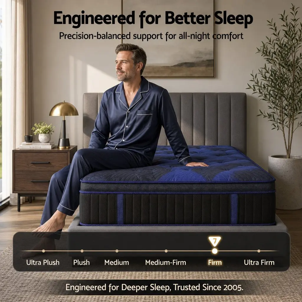 King Single Hybrid Mattress Cooling Gel Memory Foam Pocket Spring 34cm
