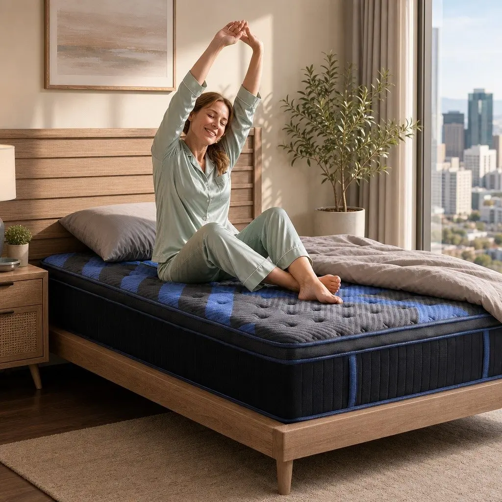 King Single Hybrid Mattress Cooling Gel Memory Foam Pocket Spring 34cm
