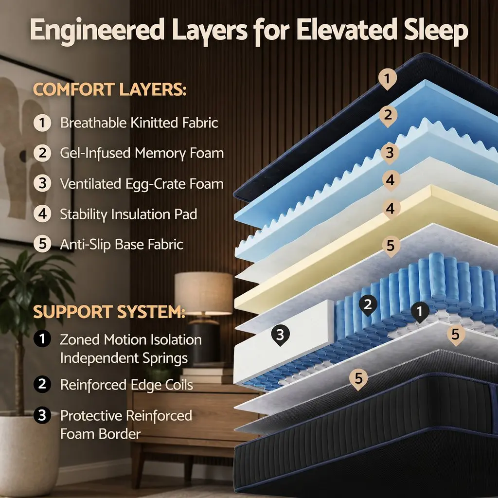Queen Hybrid Mattress with Cooling Gel