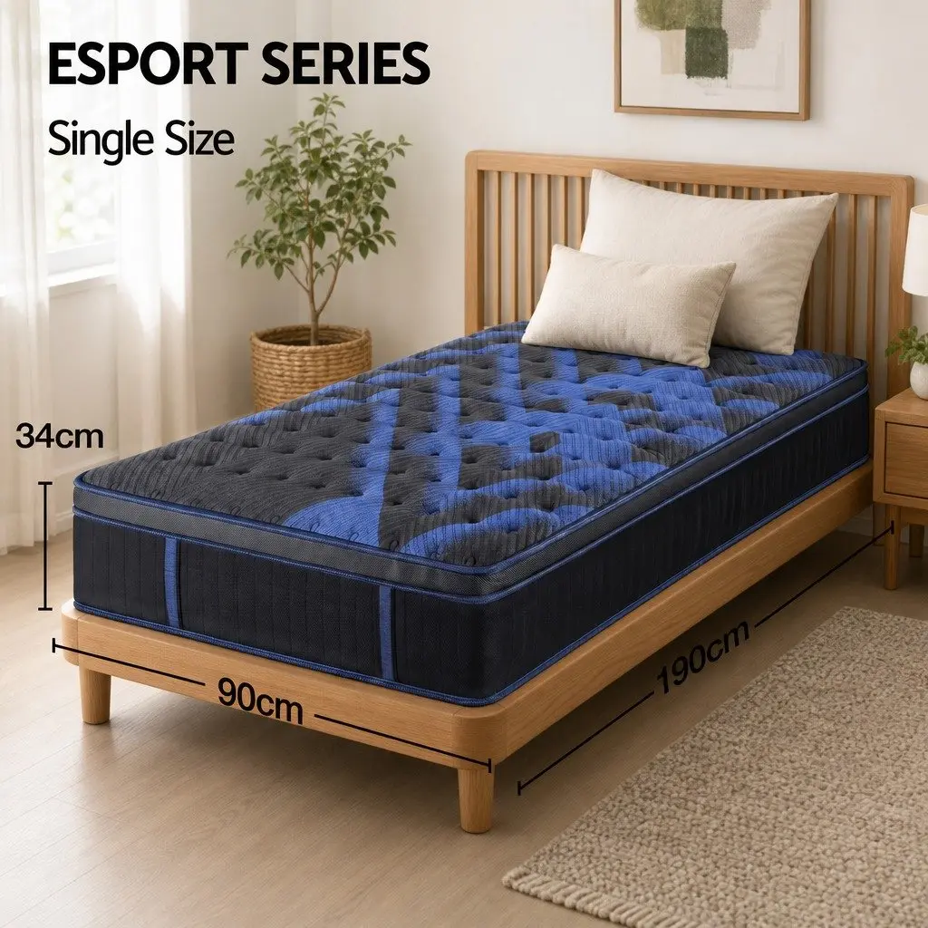 Single Mattress Hybrid 34cm Cooling Gel Memory Foam Pocket Spring Medium Firm