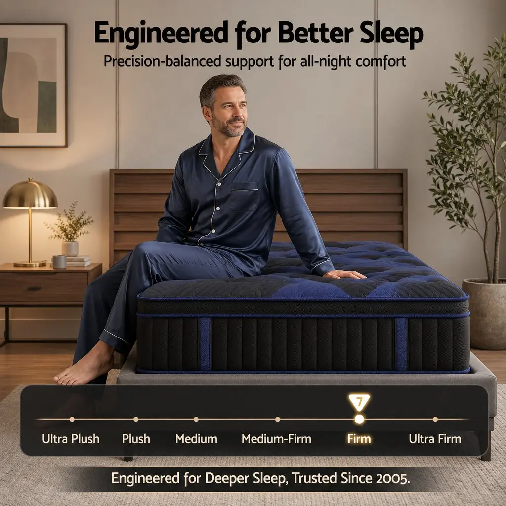 Single Mattress Hybrid 34cm Cooling Gel Memory Foam Pocket Spring Medium Firm