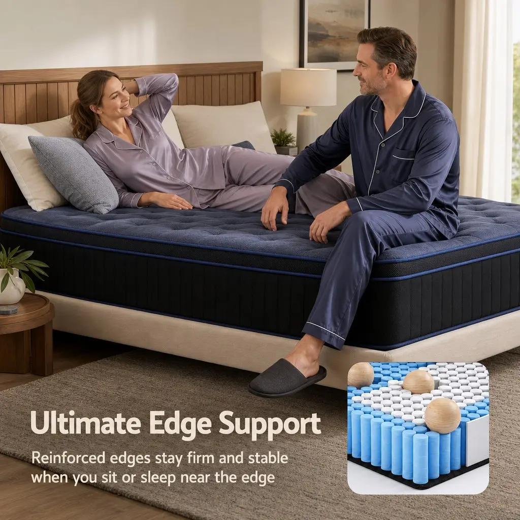 Single Mattress Hybrid 34cm Cooling Gel Memory Foam Pocket Spring Medium Firm