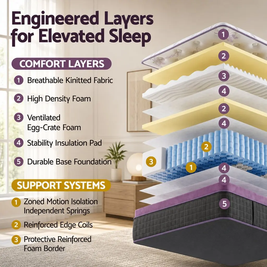 King Single Mattress with Firm Euro Top Support 35cm