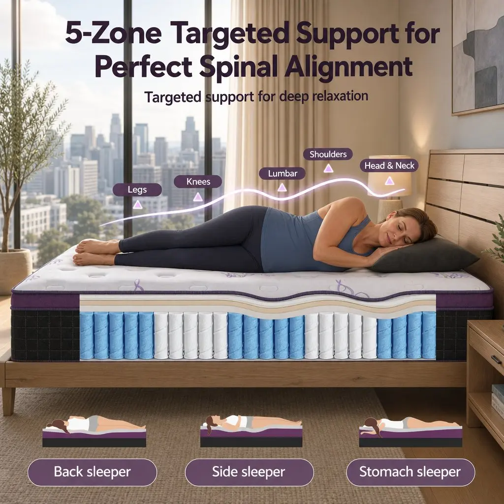 Double Mattress Euro Top Firm 35cm Pocket Spring Breathable Comfort