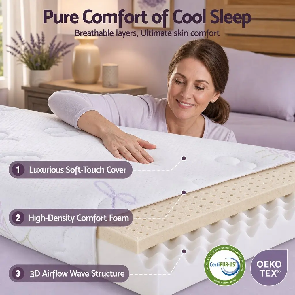 Double Mattress Euro Top Firm 35cm Pocket Spring Breathable Comfort