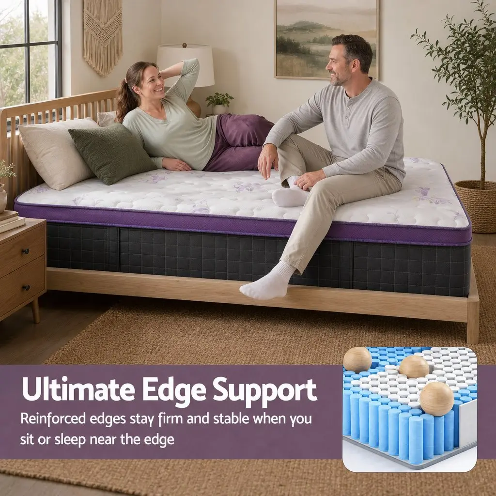 Double Mattress Euro Top Firm 35cm Pocket Spring Breathable Comfort
