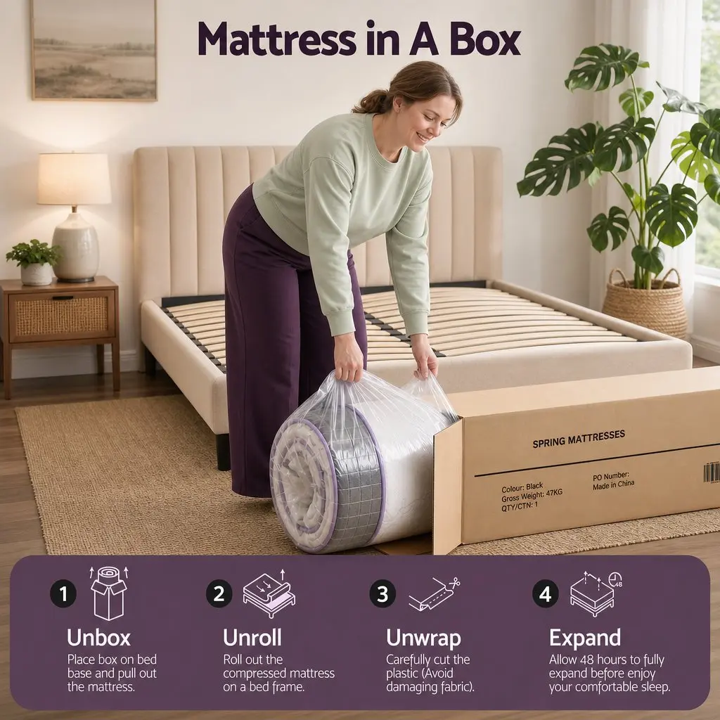 Double Mattress Euro Top Firm 35cm Pocket Spring Breathable Comfort