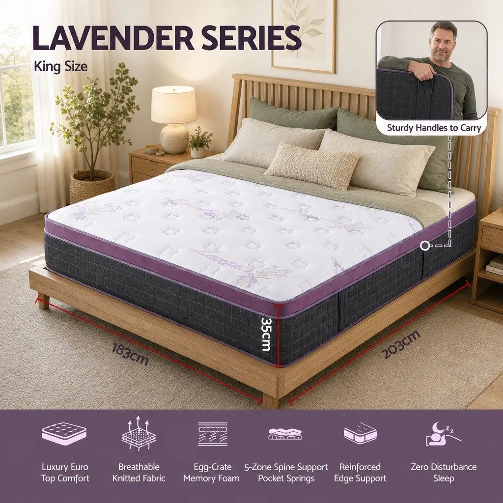 King Size Mattress with Euro Top and Pocket Springs