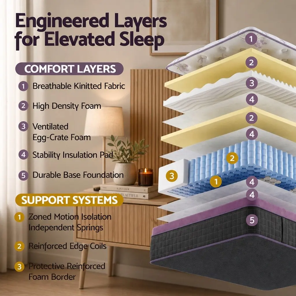 Single Mattress with Euro Top for Comfort and Support