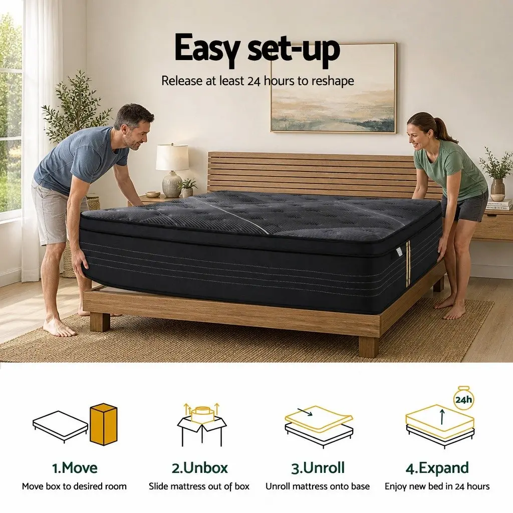 Hybrid Double Mattress 35cm with Bamboo Charcoal Foam