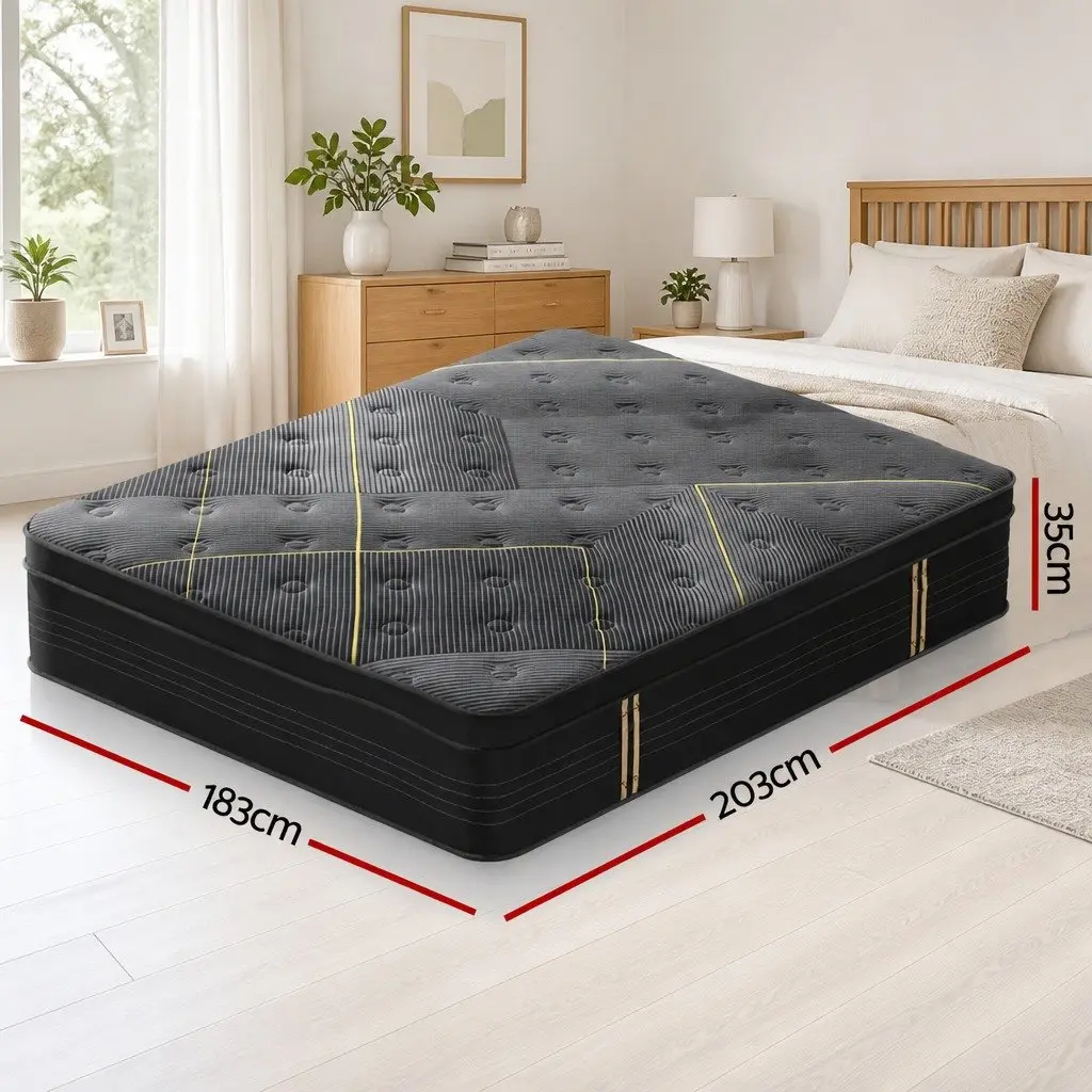King Size Mattress with Euro Top and Bamboo Charcoal Foam