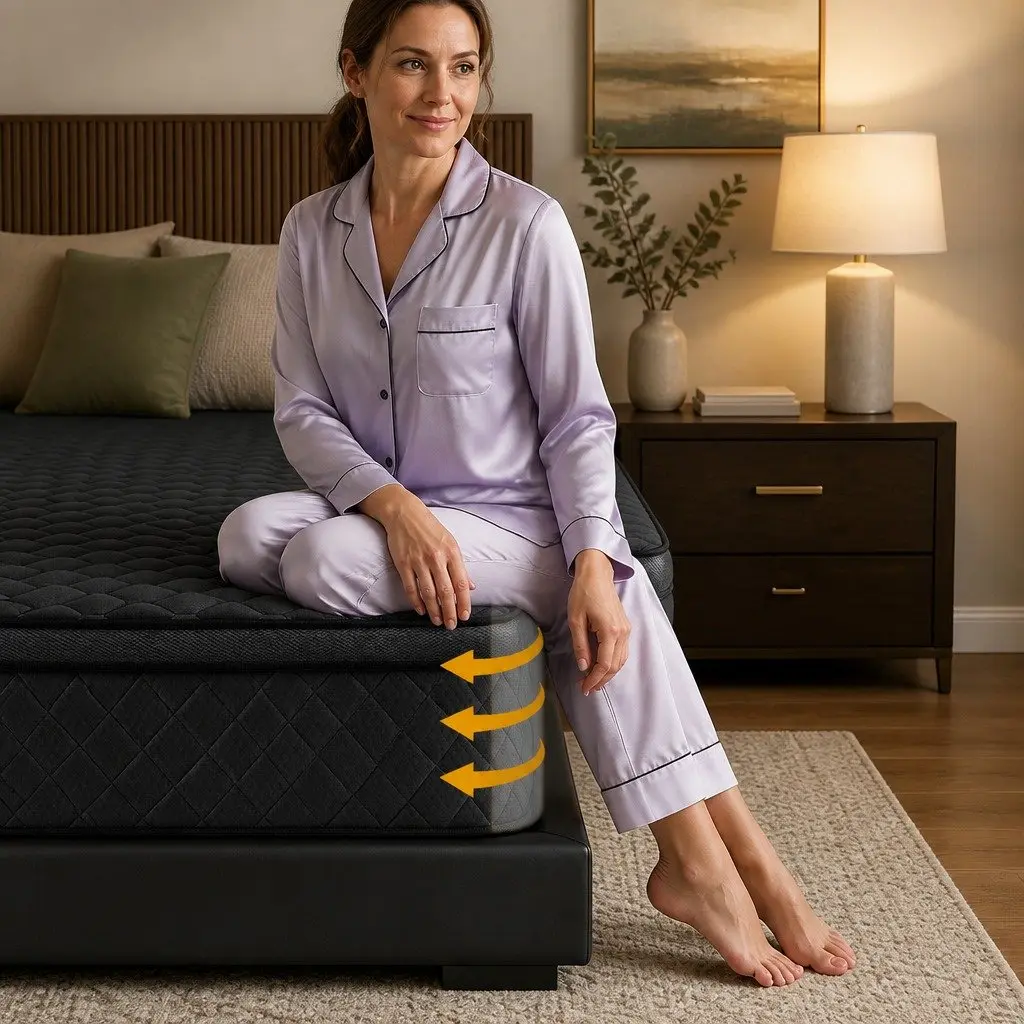 King Size Mattress Black Euro Top 34cm Medium Firm 5-Zone Pocket Spring
