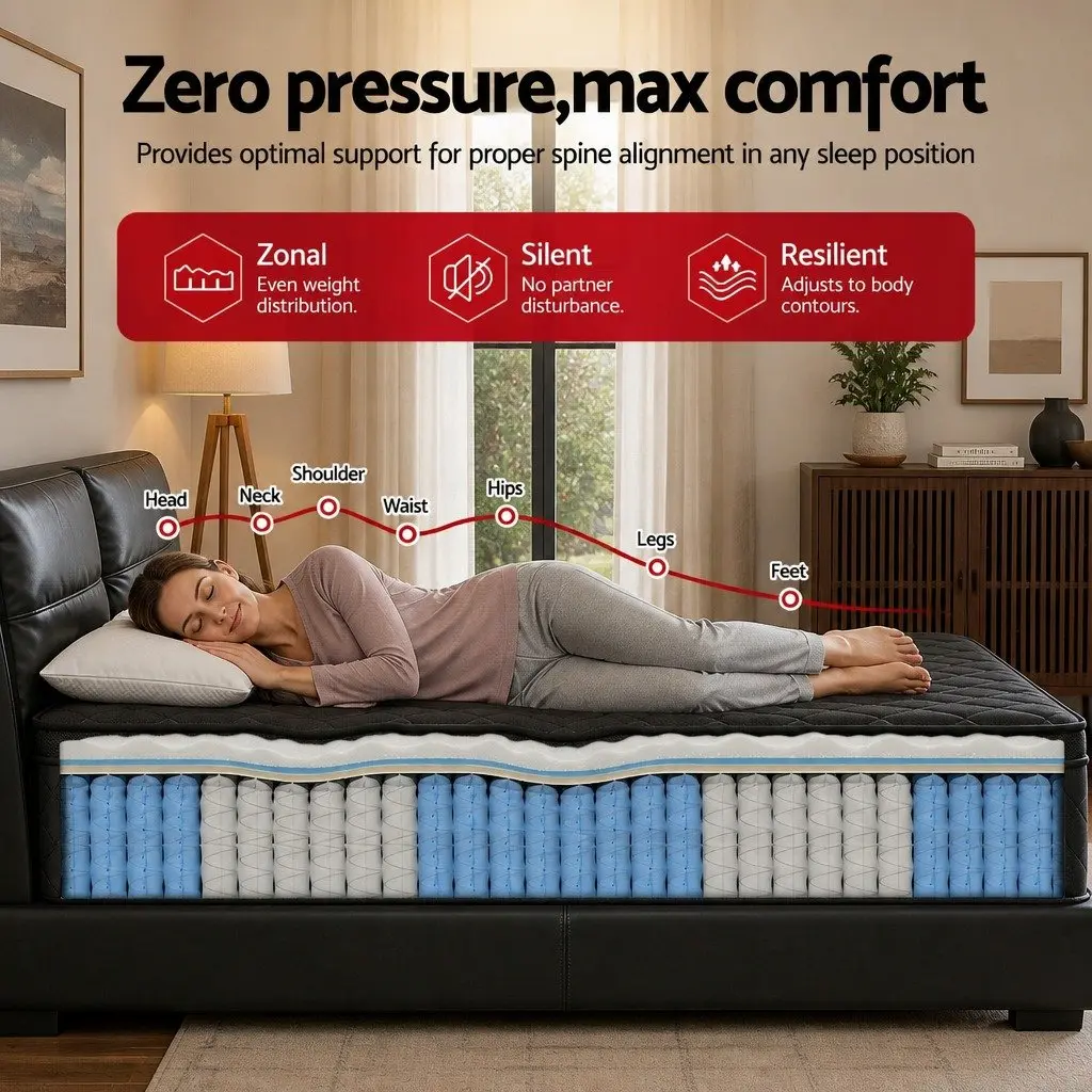 Single Mattress with 5-Zone Pocket Spring System
