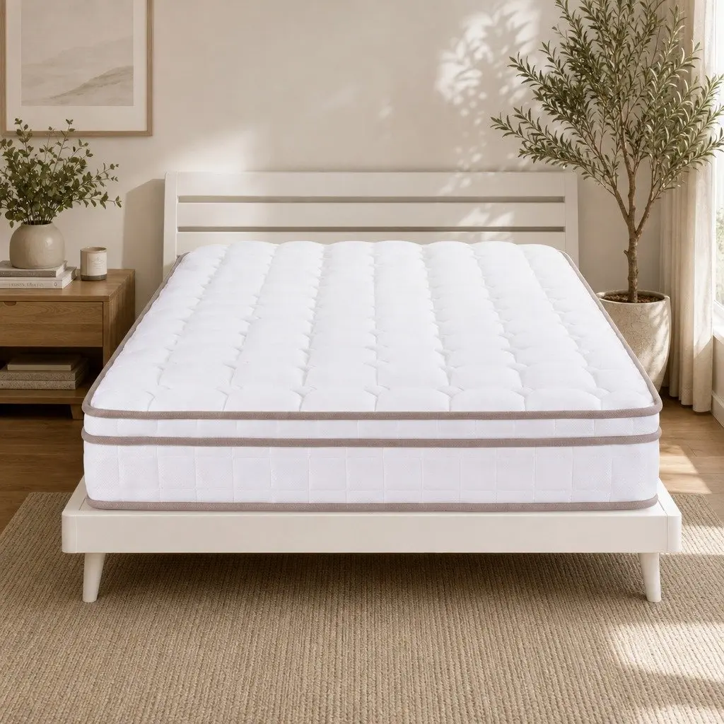 King Single Mattress White 20cm Firm Support Pocket Spring Construction for Bedroom and Guestroom