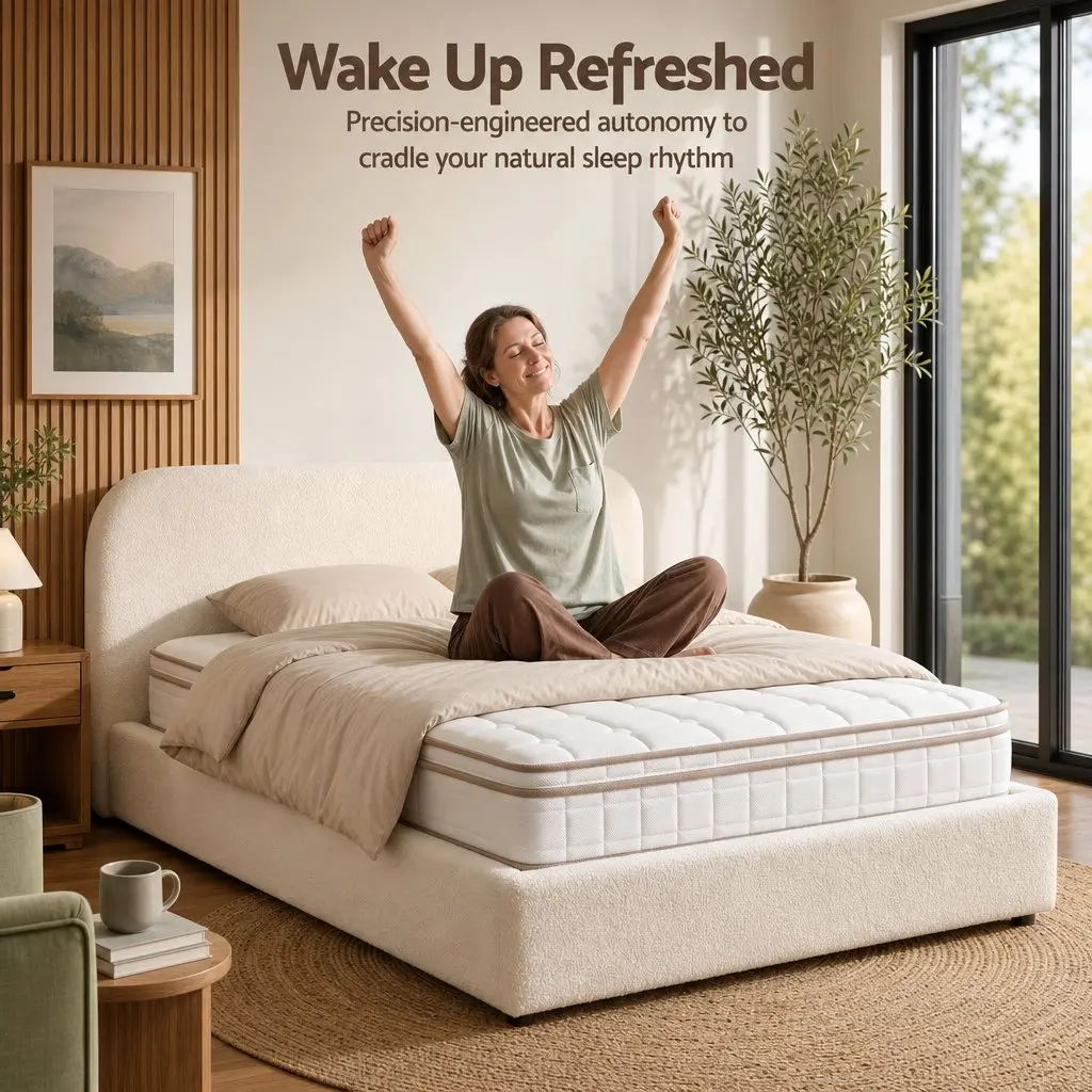 King Single Mattress White 20cm Firm Support Pocket Spring Construction for Bedroom and Guestroom
