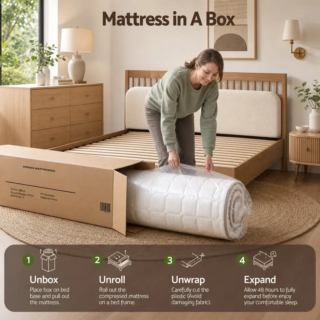 King Single Mattress White 20cm Firm Support Pocket Spring Construction for Bedroom and Guestroom