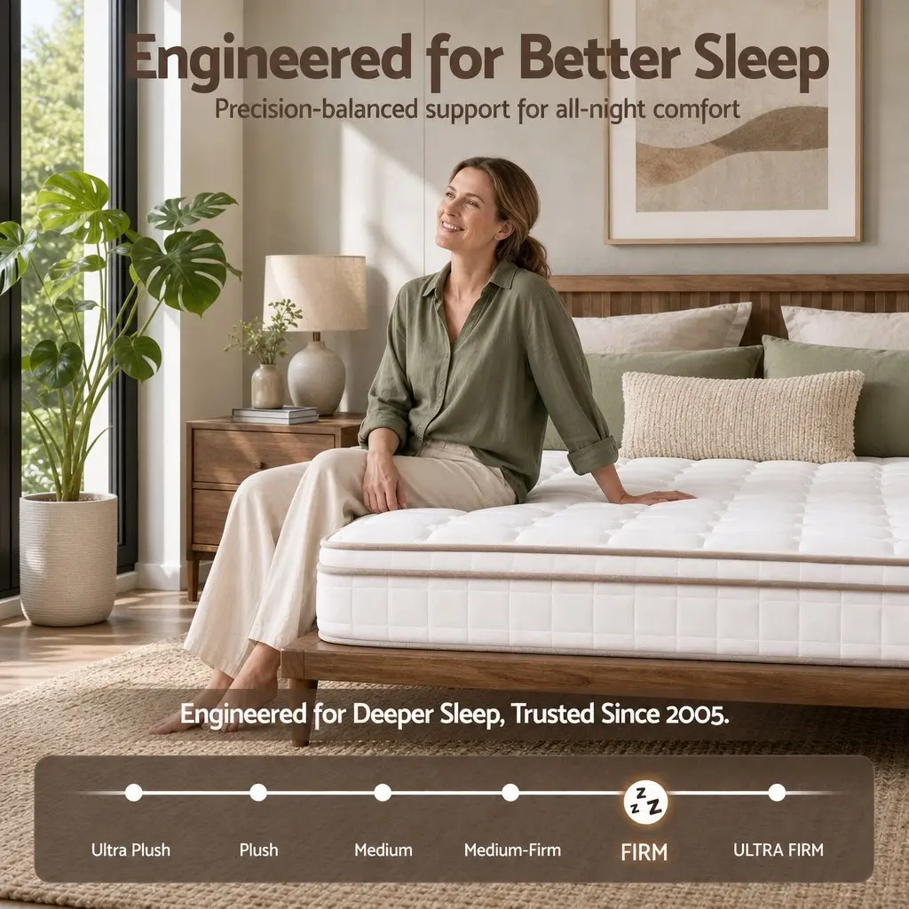 Double Mattress Firm 20cm Pocket Spring Breathable Support