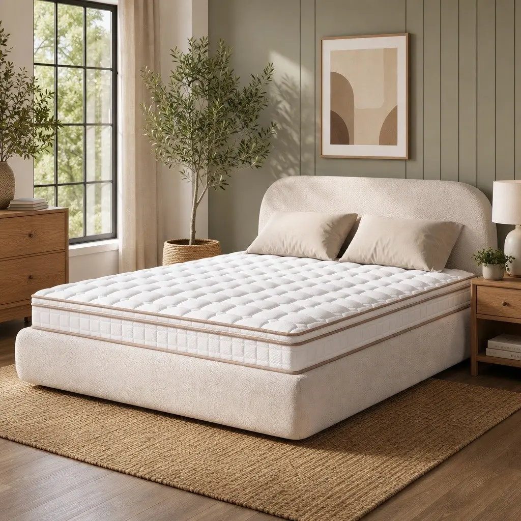King Size Mattress Firm 20cm Pocket Spring White Breathable Fabric