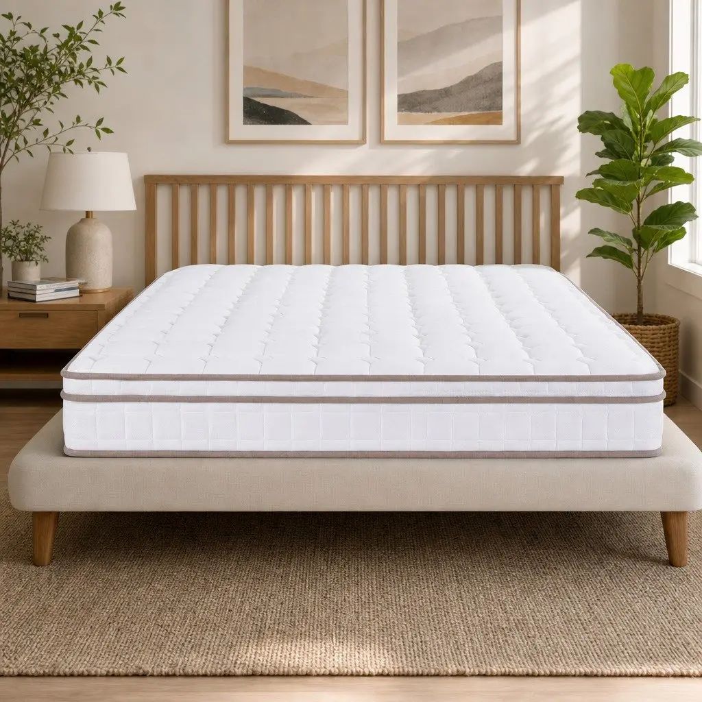 King Size Mattress Firm 20cm Pocket Spring White Breathable Fabric