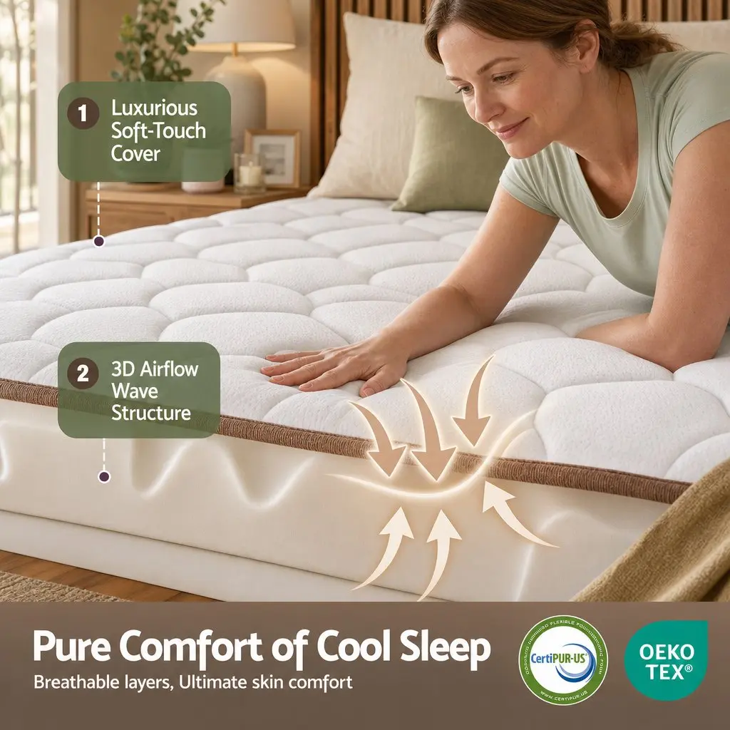 King Size Mattress Firm 20cm Pocket Spring White Breathable Fabric