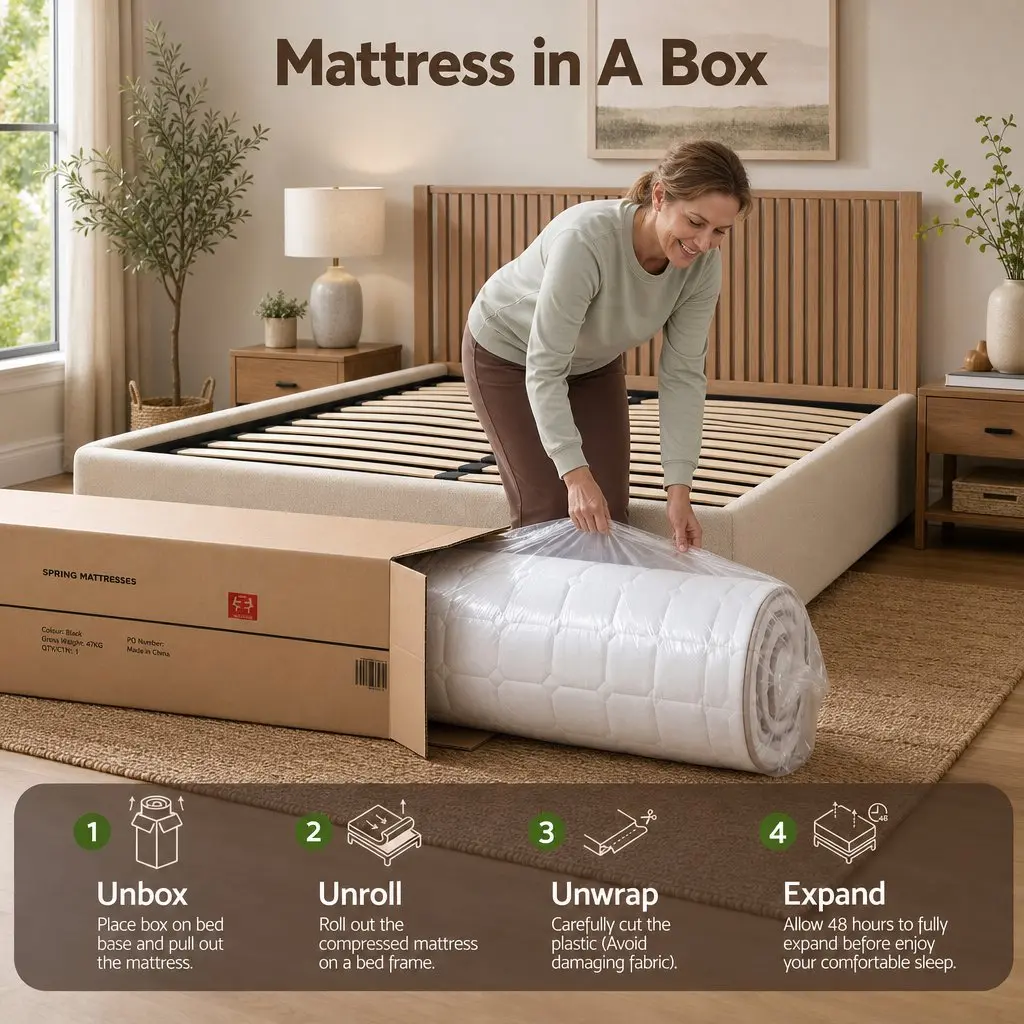 King Size Mattress Firm 20cm Pocket Spring White Breathable Fabric
