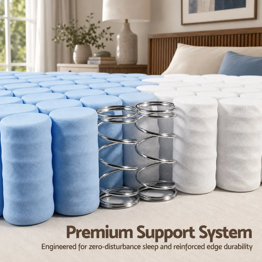 Queen Mattress Firm 20cm Pocket Spring Breathable White