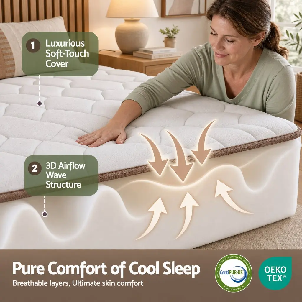 Queen Mattress Firm 20cm Pocket Spring Breathable White