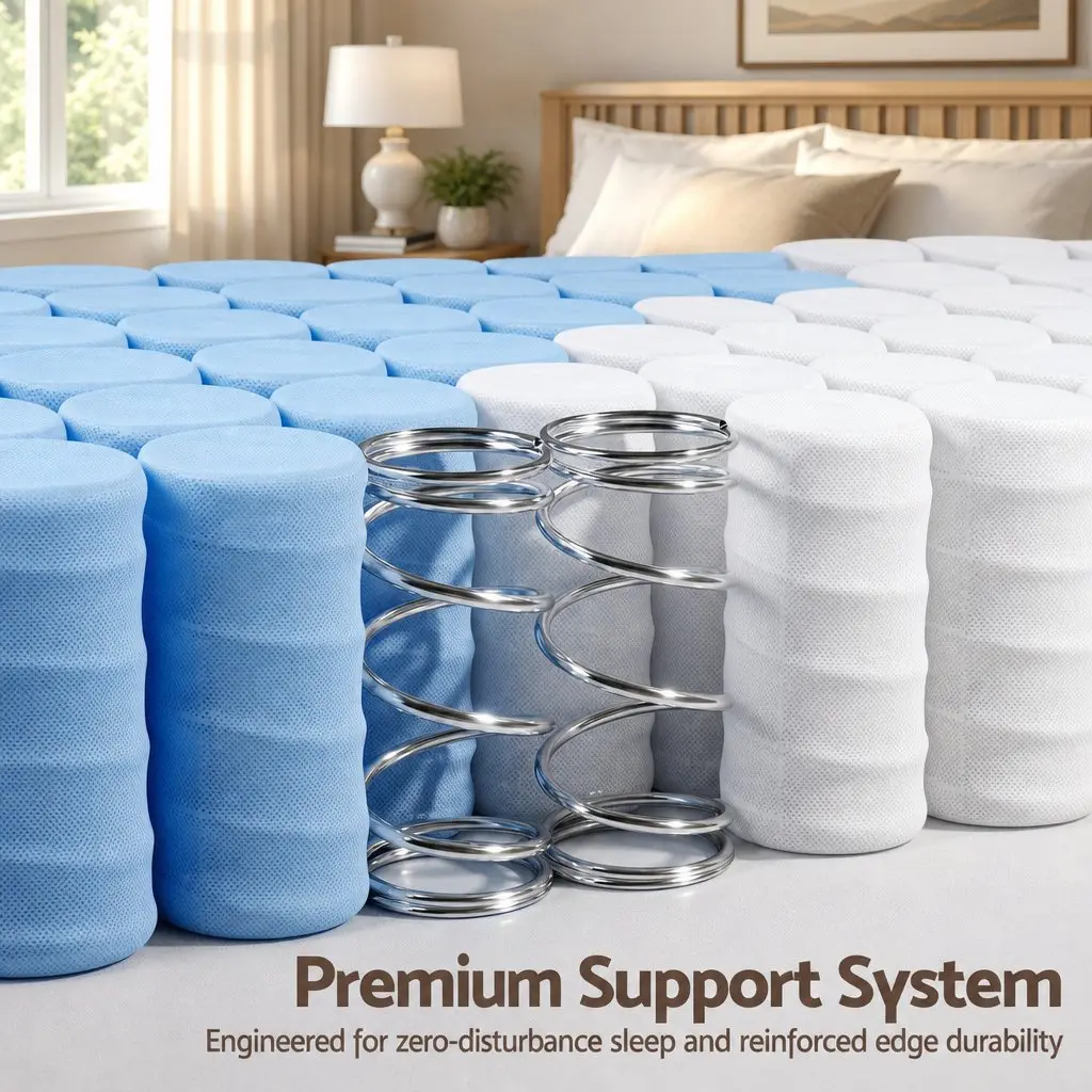 Single Mattress Firm Pocket Spring Euro Top 20cm White