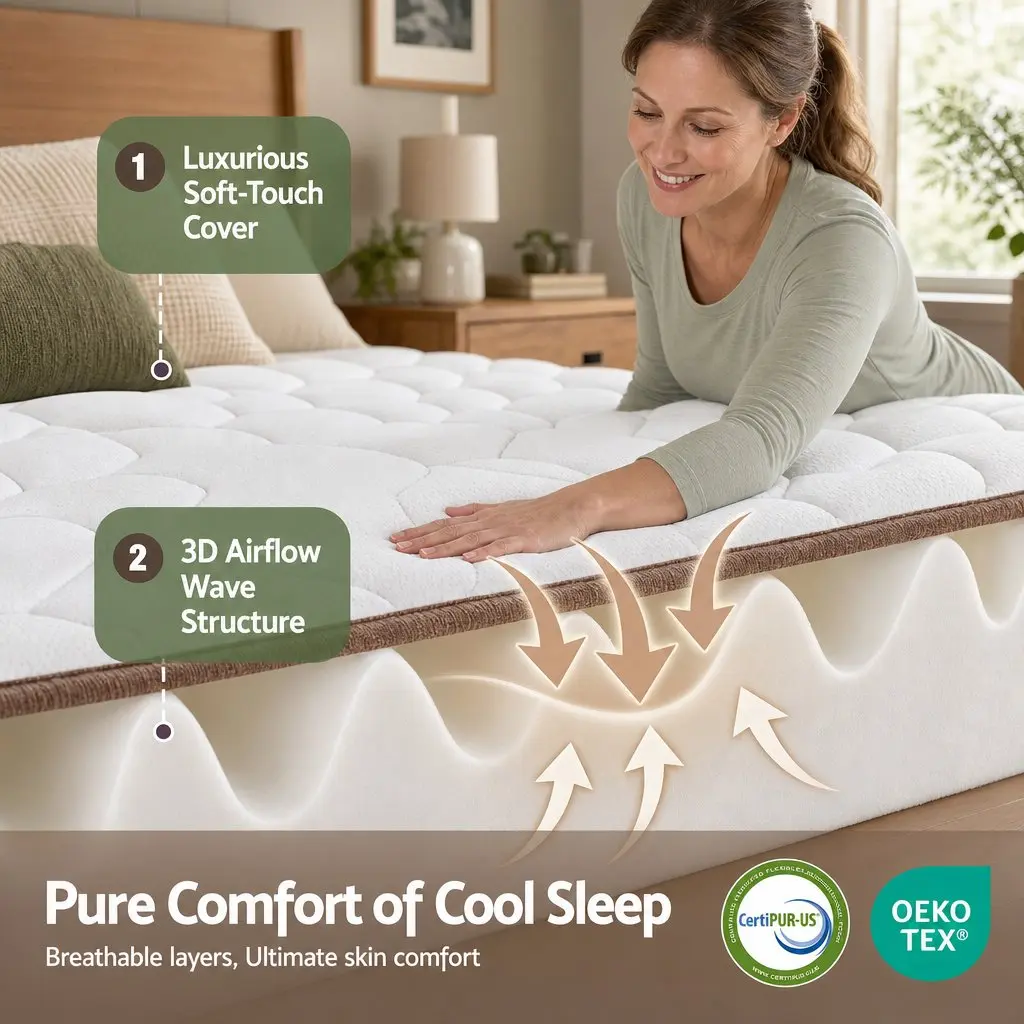 Single Mattress Firm Pocket Spring Euro Top 20cm White