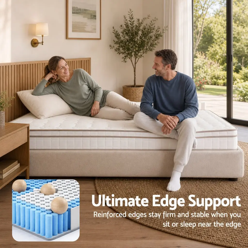 Single Mattress Firm Pocket Spring Euro Top 20cm White