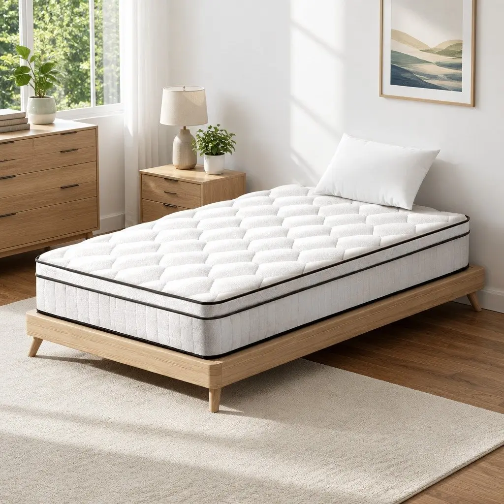 King Single Euro Top Mattress 22cm Medium Firm Velvet