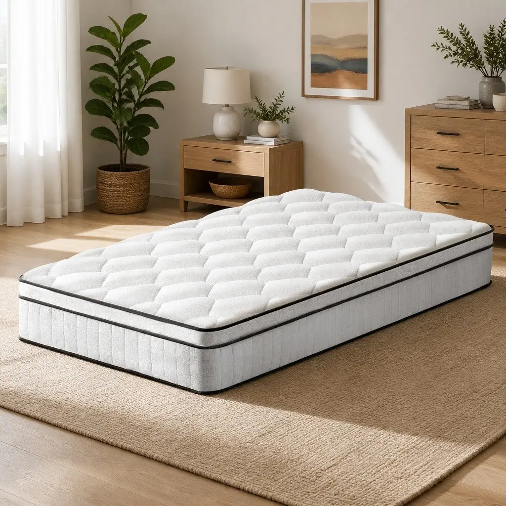 King Single Euro Top Mattress 22cm Medium Firm Velvet