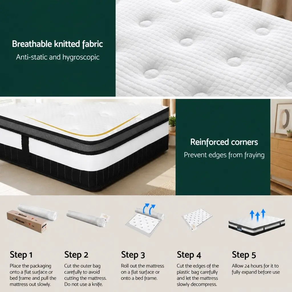 30cm Double Mattress with Medium-Firm Euro Top Support